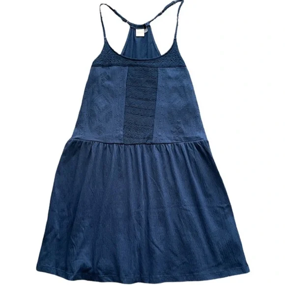 Roxy Beaches Strappy Embroidered Blue Racerback Dress - Picture 5 of 14